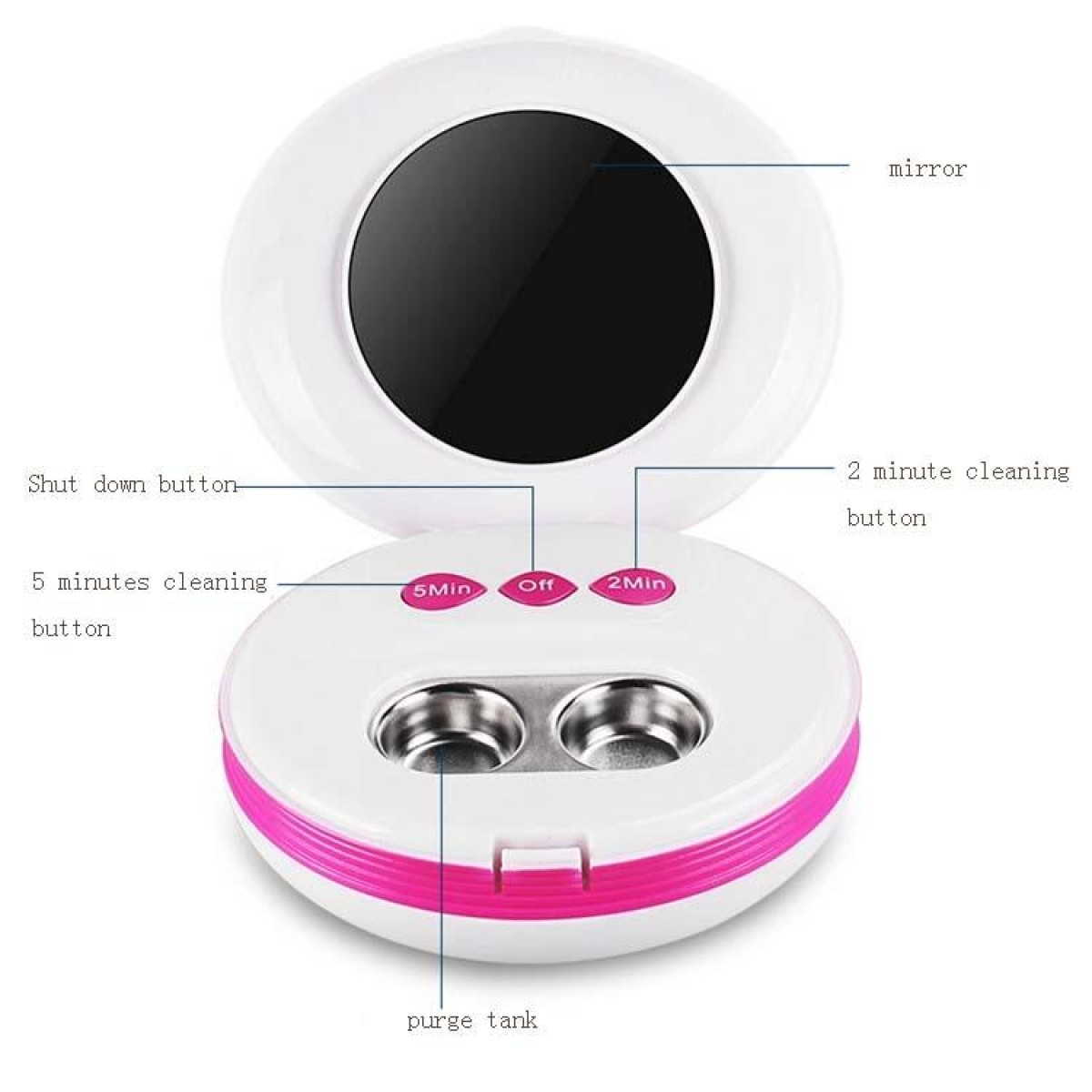 Jie Kang Contact Lens Cleaner and Contact Lens Automatic Cleaning Machine Box(Rose Red White)
