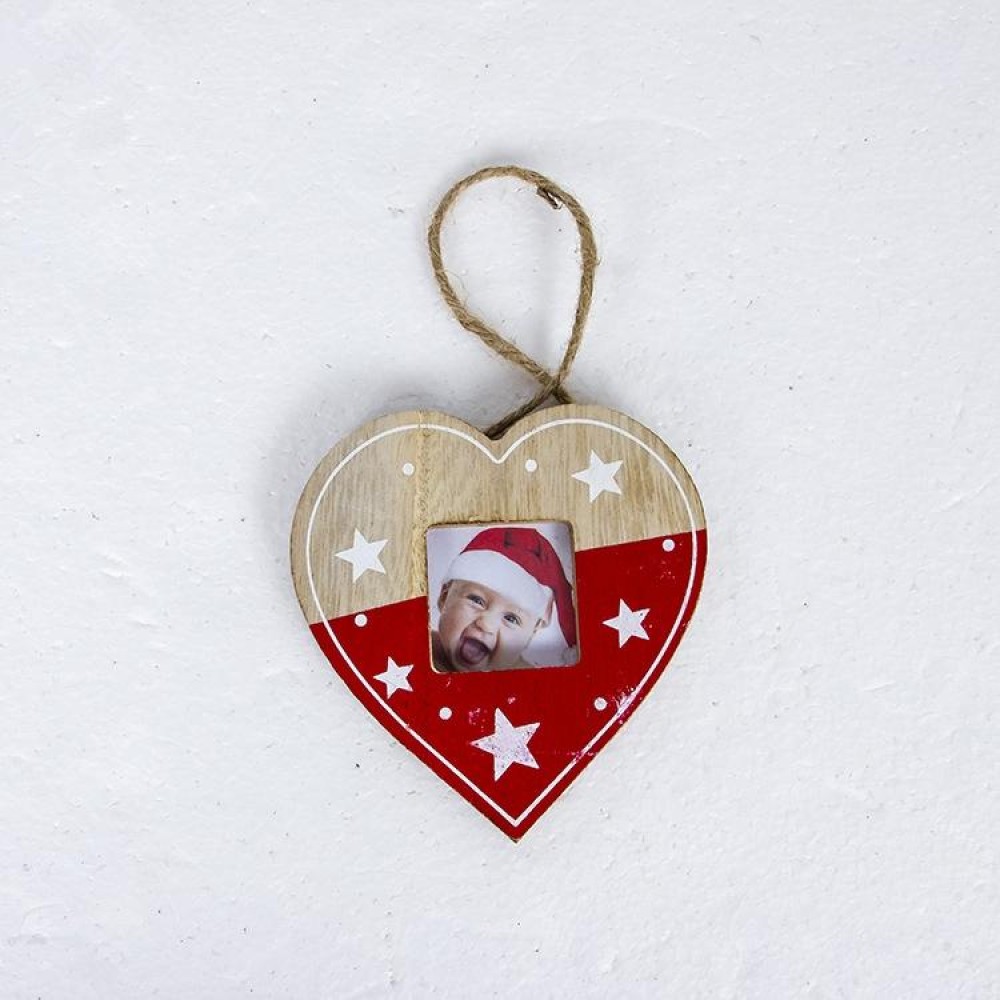 2 PCS Christmas Photo Frame Christmas Creative Photo Frame Pendant Christmas Tree Decoration Pendant, Specification:Love(Red)