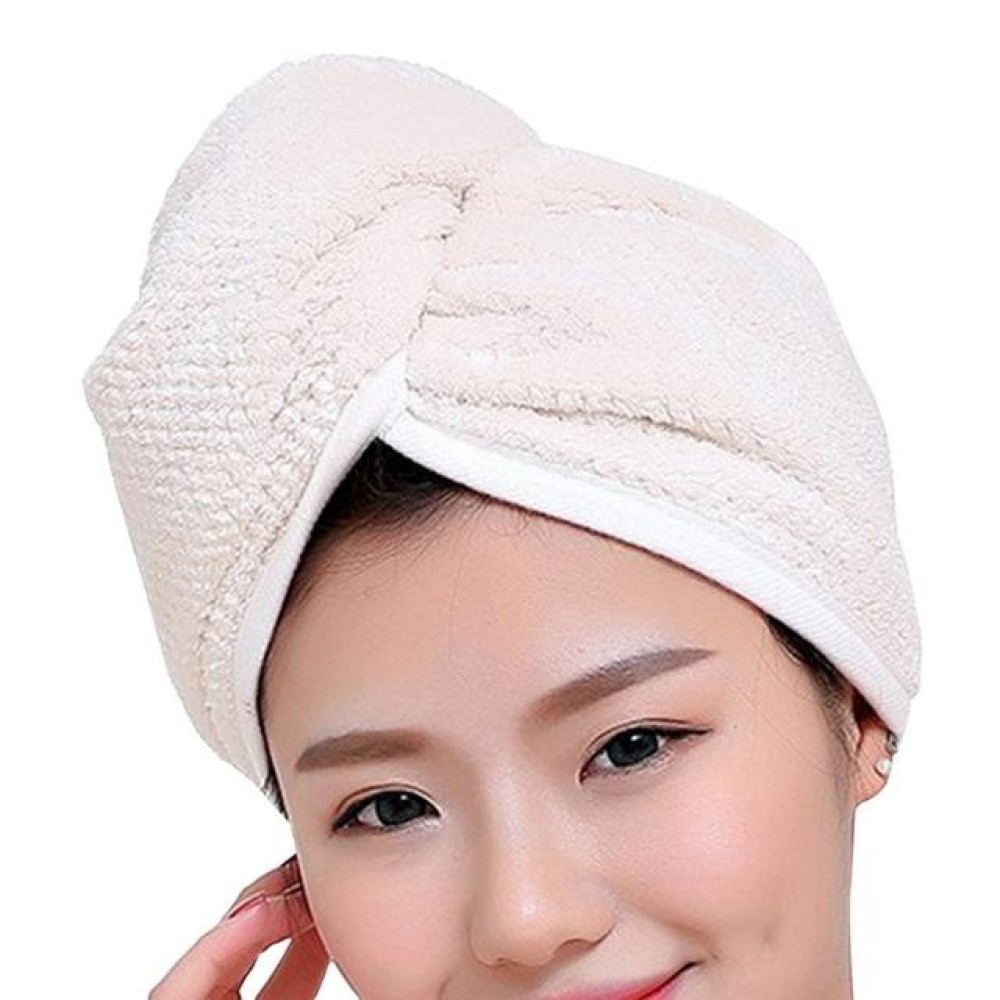 Womens Magic Quick Dry Bath Hair Drying Towel Cap Bathing Tool(Creamy White)