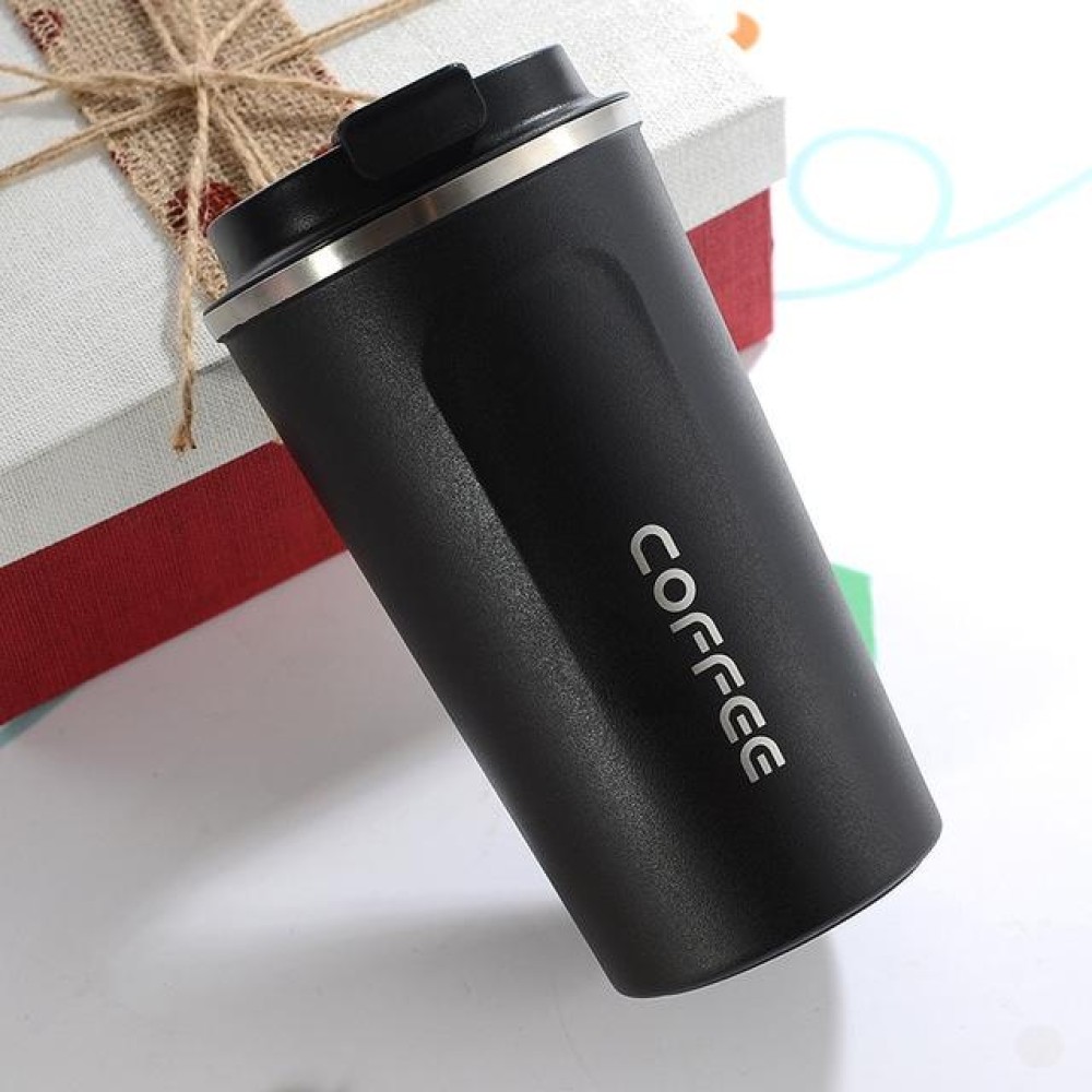 Double Stainless steel 304 Coffee Mug Car Thermos Mug Travel Thermo Cup 380ml(Black)
