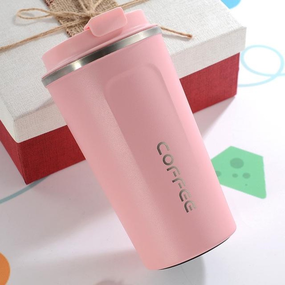 Double Stainless steel 304 Coffee Mug Car Thermos Mug Travel Thermo Cup 380ml(Pink)