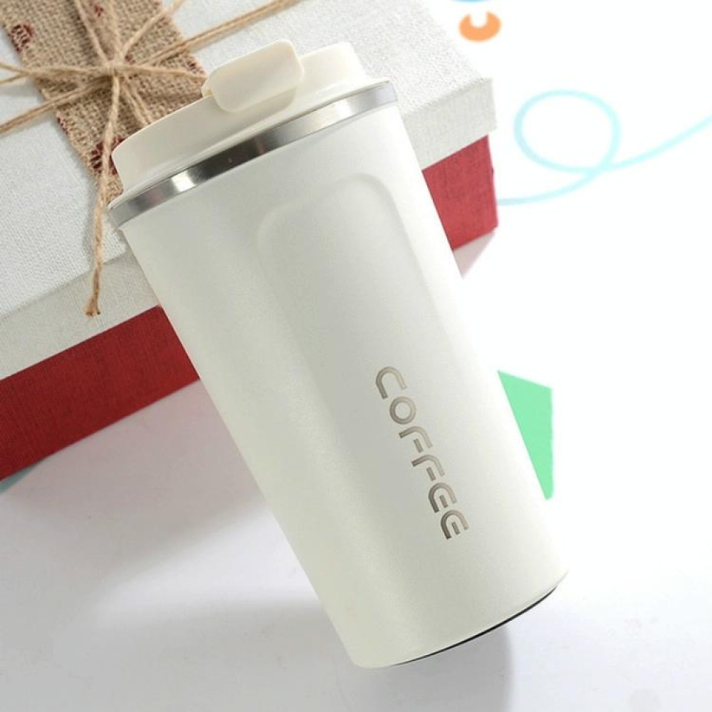 Double Stainless steel 304 Coffee Mug Car Thermos Mug Travel Thermo Cup 510ml(White)
