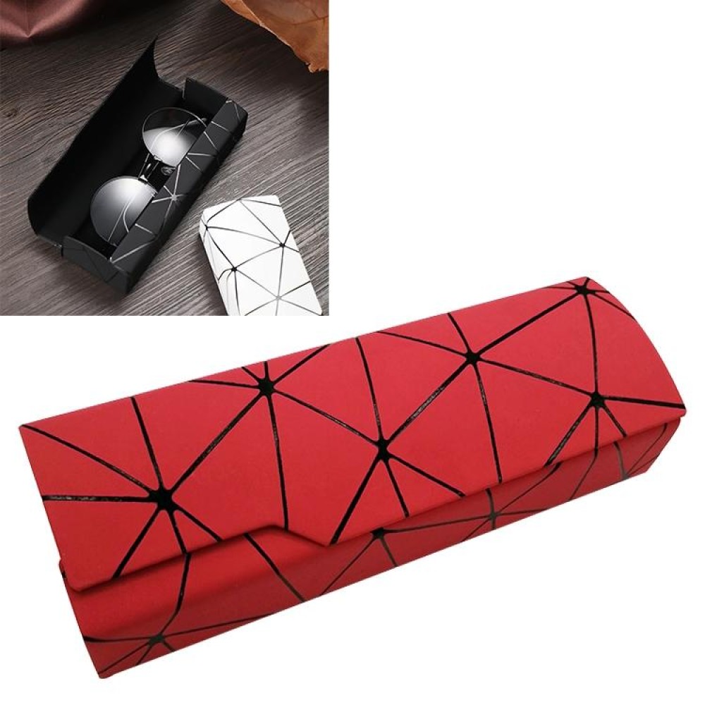 Lattice Pattern Portable Glasses Box(Red)