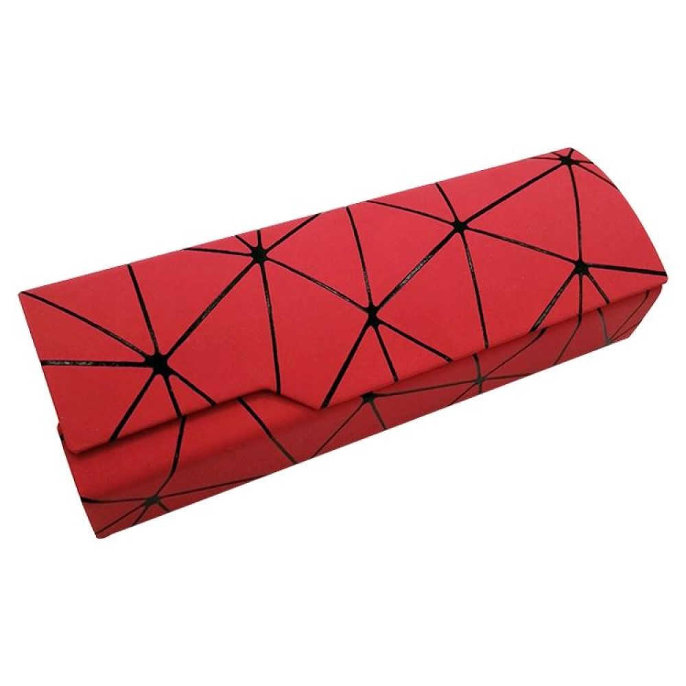 Lattice Pattern Portable Glasses Box(Red)