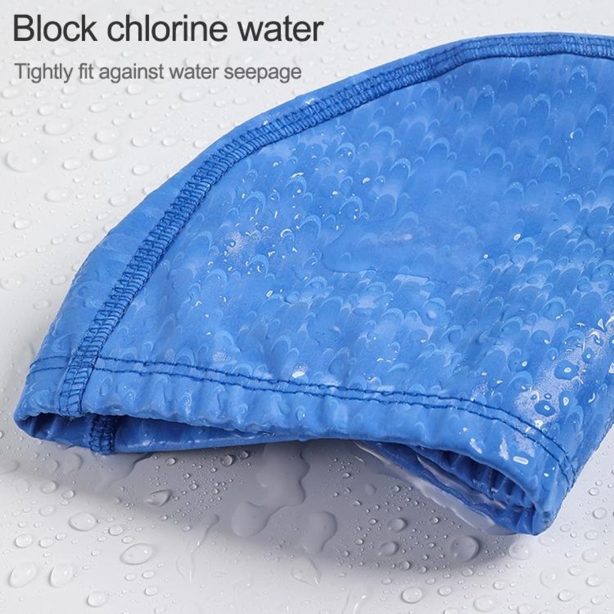 Adult Crescent PU Waterproof Comfortable Earmuff Swimming Cap(Black)
