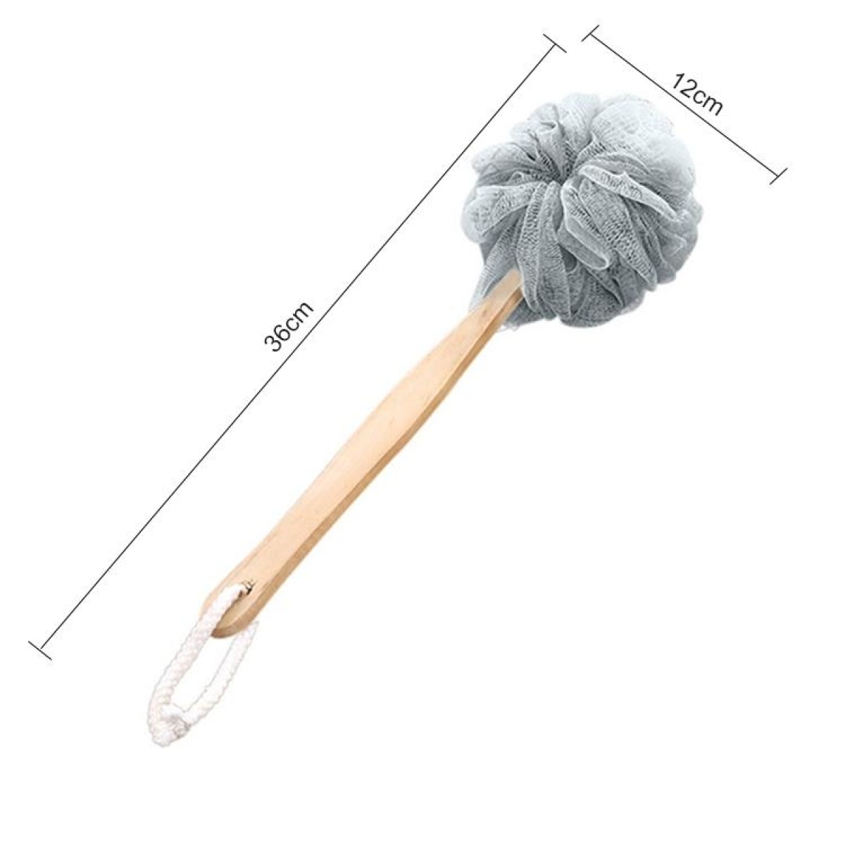 Long Handle Hanging Soft Mesh Body Shower Brush(Grey)