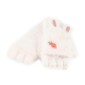 Children Half Finger Gloves Knitted Cold Warm Plus Velvet Fingerless Gloves(White)