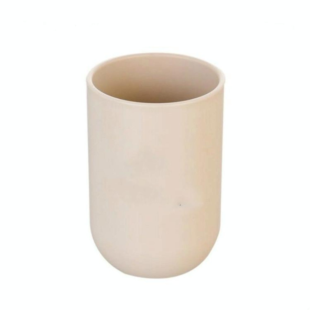 Simple Cute Brushing Cup Couple Plastic Mouthwash Cup, Pattern:Pure Color(Light khaki)