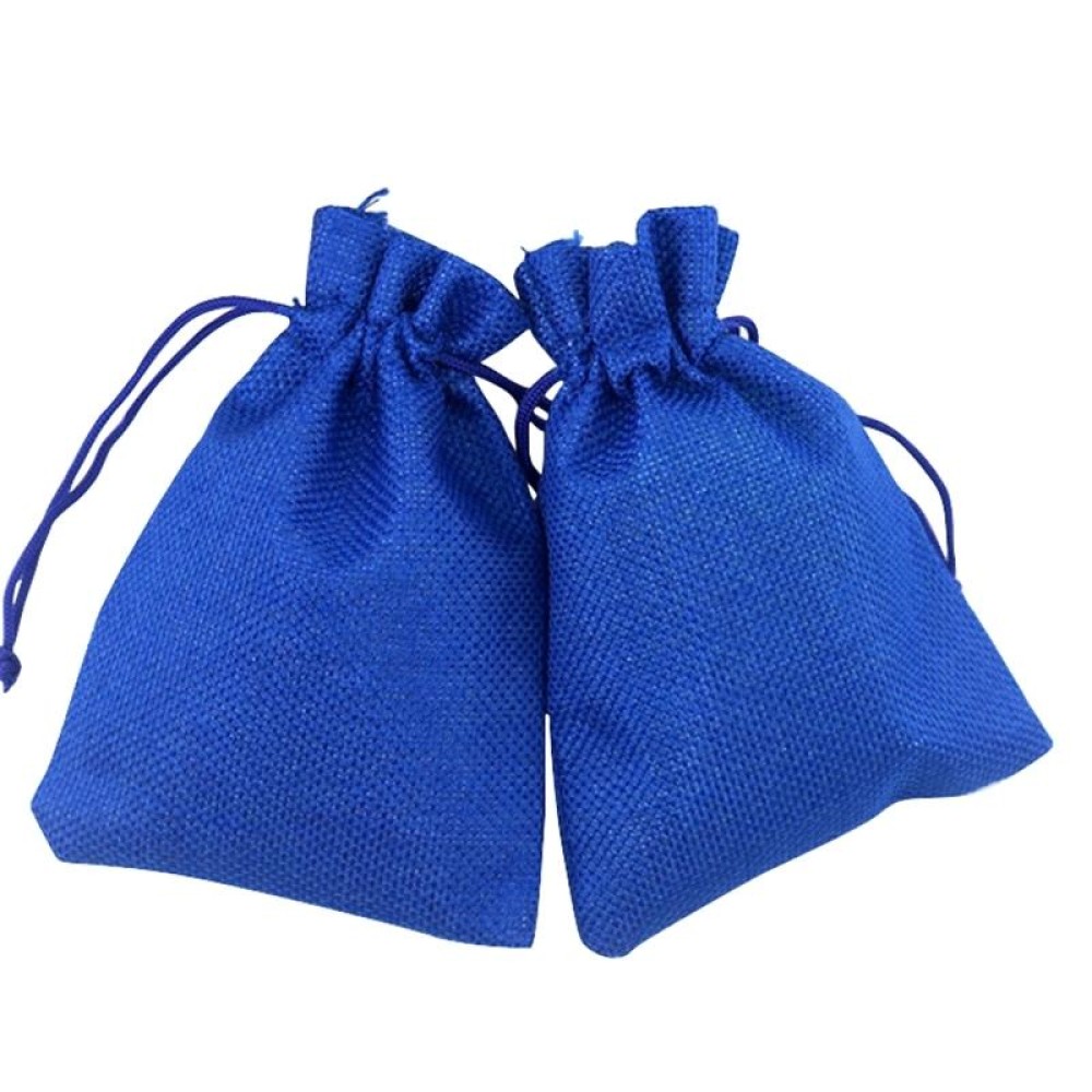 50 PCS Multi size Linen Jute Drawstring Gift Bags Sacks Wedding Birthday Party Favors Drawstring Gift Bags, Size:9x12cm(Royal Blue)