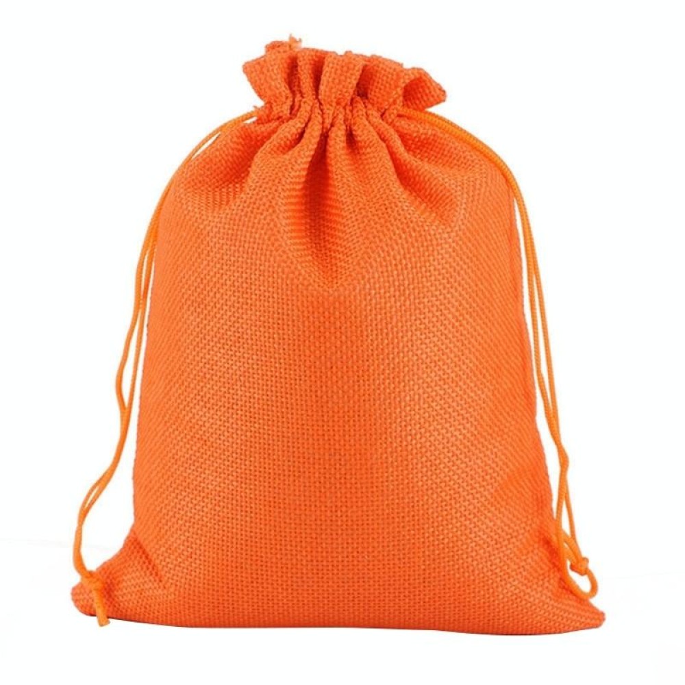 50 PCS Multi size Linen Jute Drawstring Gift Bags Sacks Wedding Birthday Party Favors Drawstring Gift Bags, Size:9x12cm(Orange)