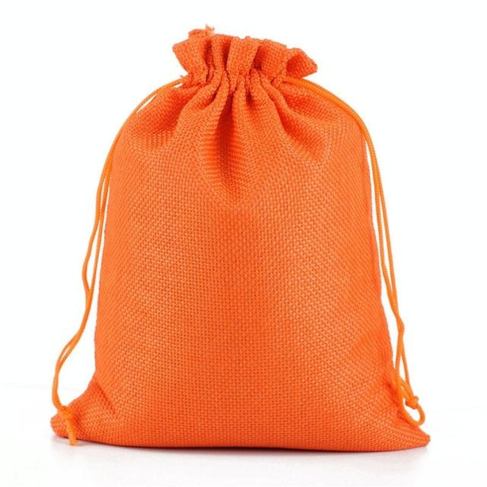 50 PCS Multi size Linen Jute Drawstring Gift Bags Sacks Wedding Birthday Party Favors Drawstring Gift Bags, Size:20x30cm(Orange)