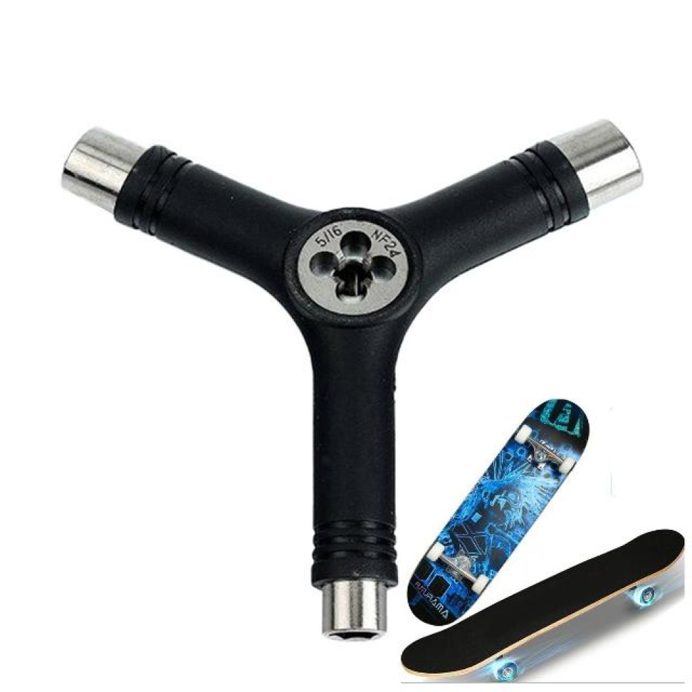 Skateboard Repair Tool Y Shape Spanner Bearing Tool(Black)