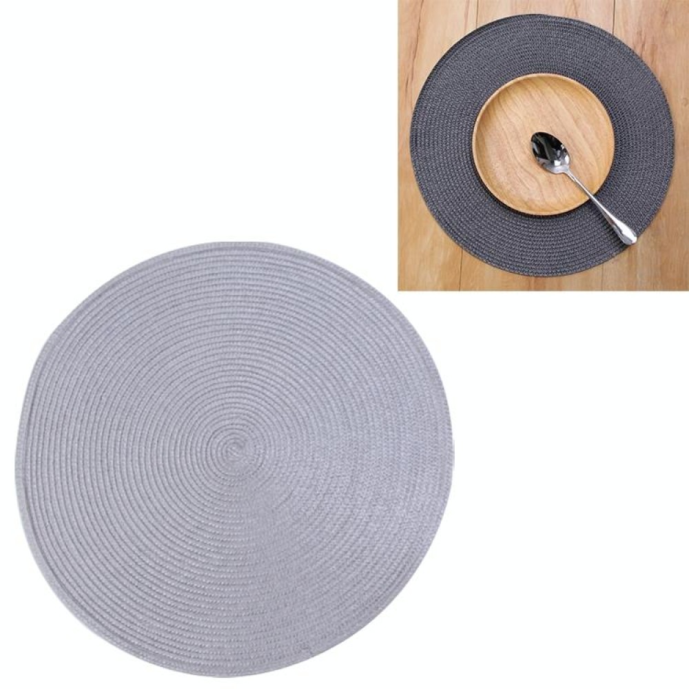 PP Environmentally Friendly Hand-woven Placemat Insulation Mat Decoration, Size:18cm(Silver Grey)
