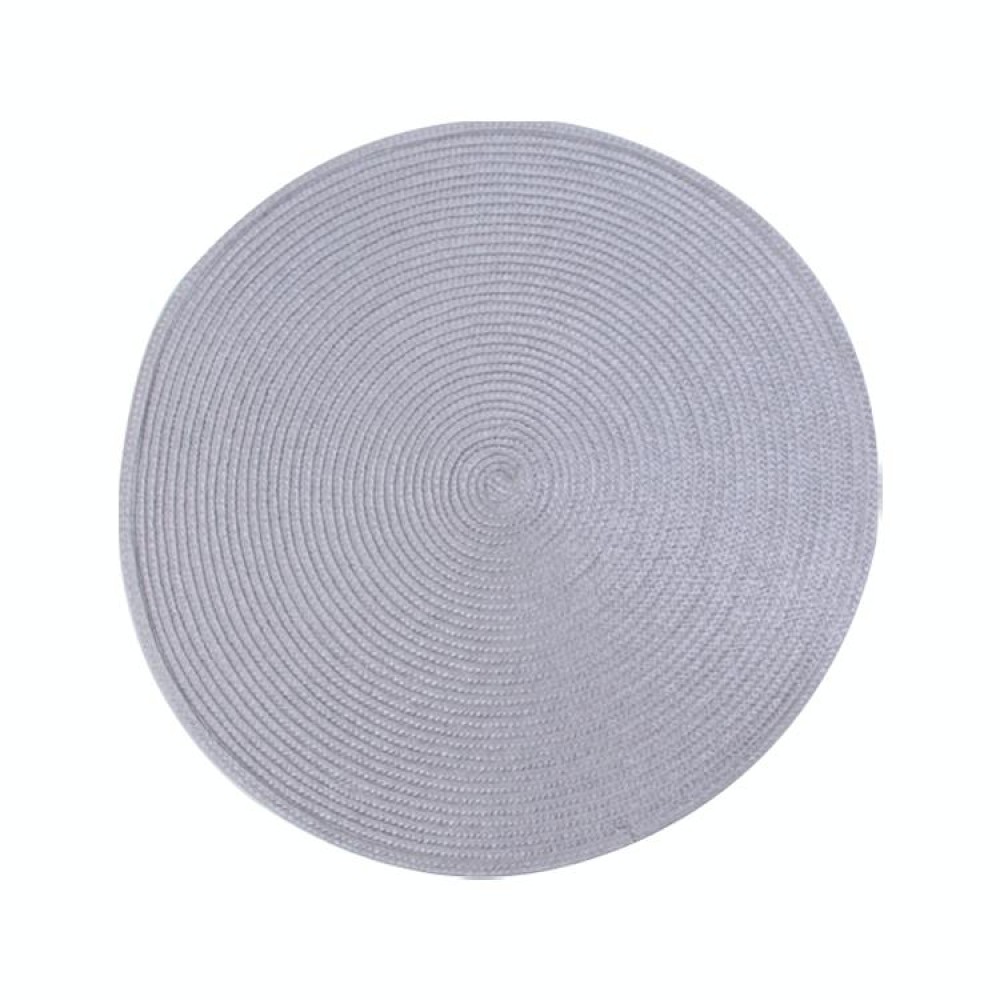 PP Environmentally Friendly Hand-woven Placemat Insulation Mat Decoration, Size:18cm(Silver Grey)
