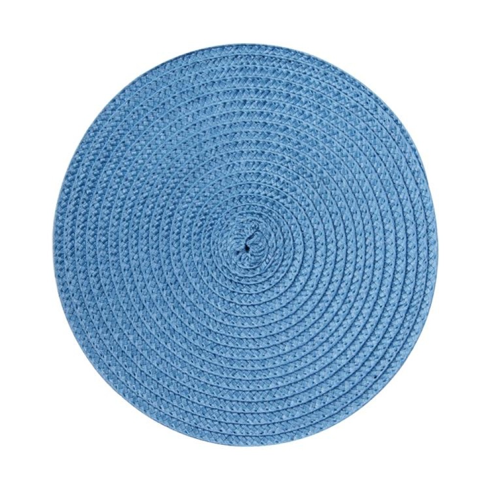 PP Environmentally Friendly Hand-woven Placemat Insulation Mat Decoration, Size:18cm(Blue)