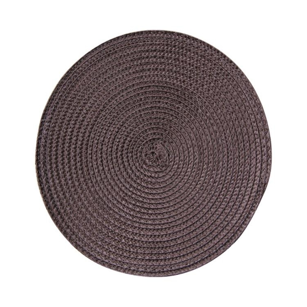 PP Environmentally Friendly Hand-woven Placemat Insulation Mat Decoration, Size:18cm(Red-brown)