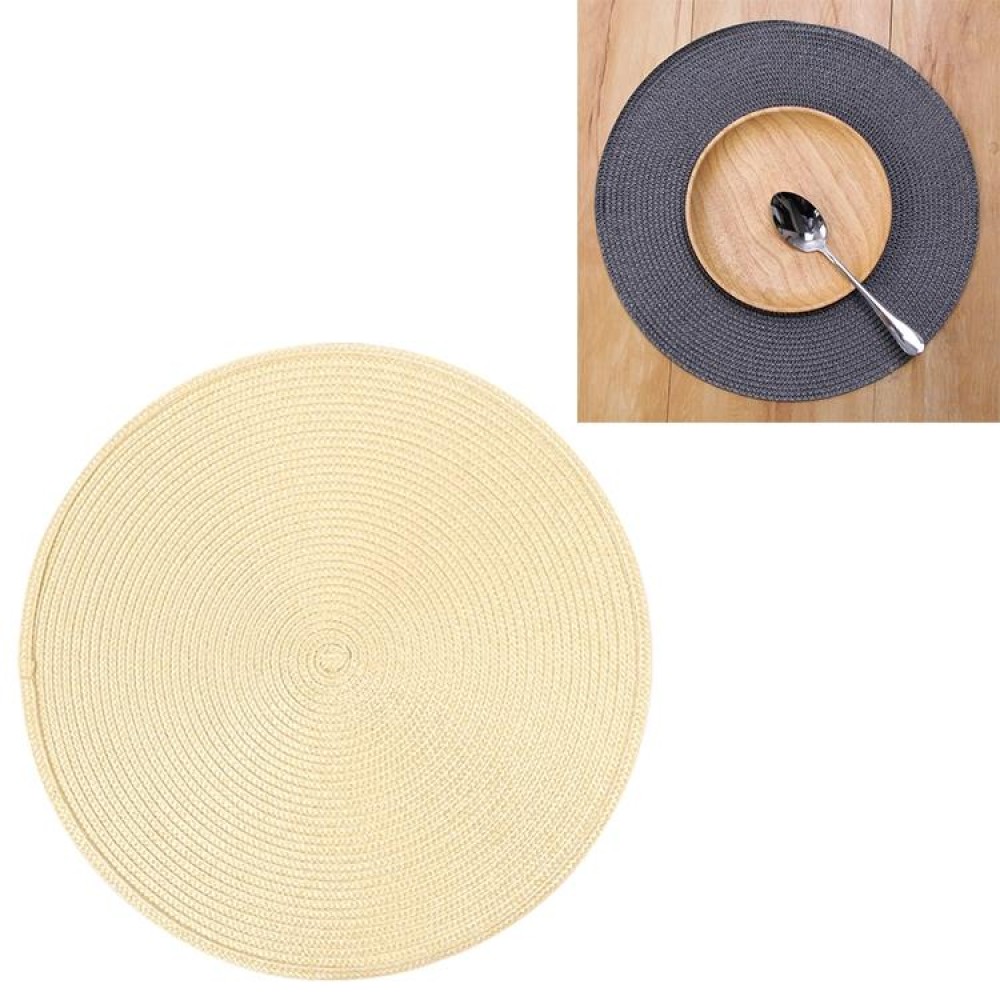 PP Environmentally Friendly Hand-woven Placemat Insulation Mat Decoration, Size:18cm(Bright Yellow)
