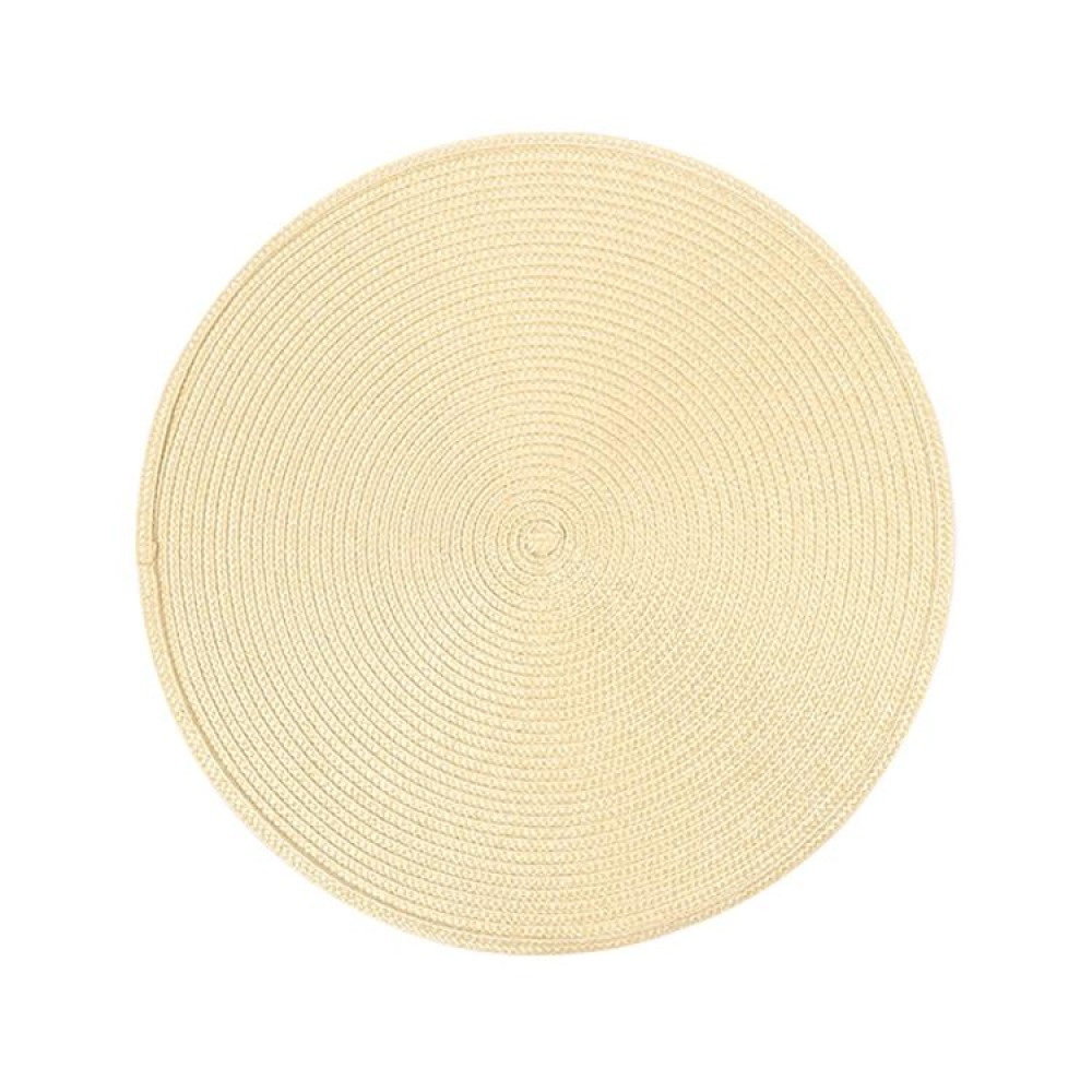 PP Environmentally Friendly Hand-woven Placemat Insulation Mat Decoration, Size:18cm(Bright Yellow)