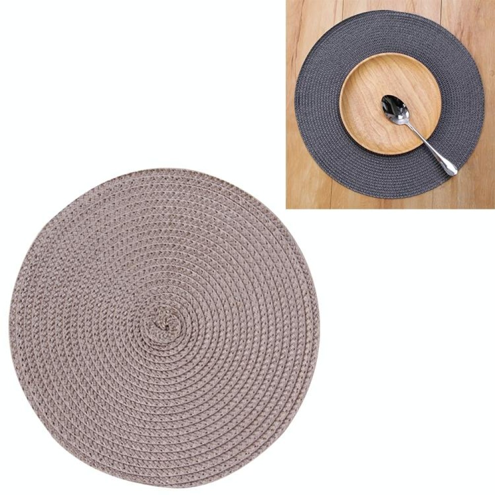PP Environmentally Friendly Hand-woven Placemat Insulation Mat Decoration, Size:38cm(Brown)