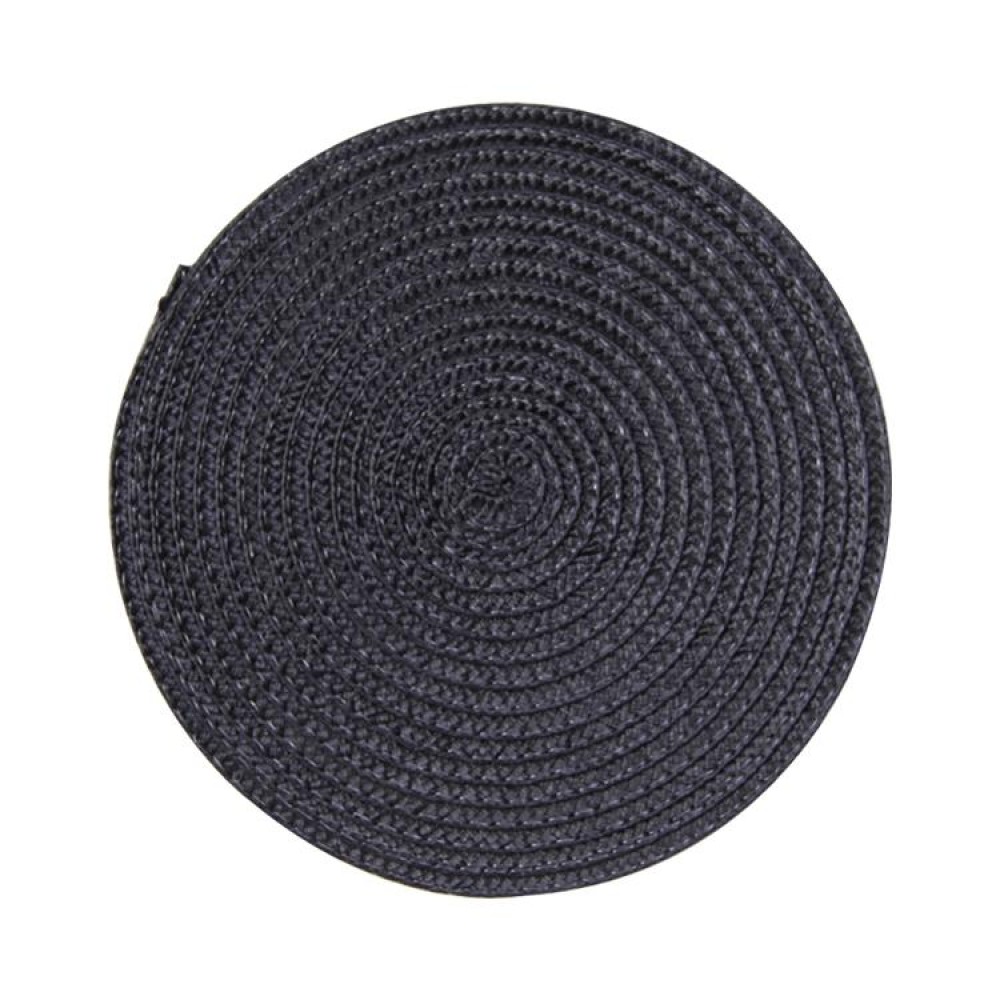 PP Environmentally Friendly Hand-woven Placemat Insulation Mat Decoration, Size:38cm(Black)