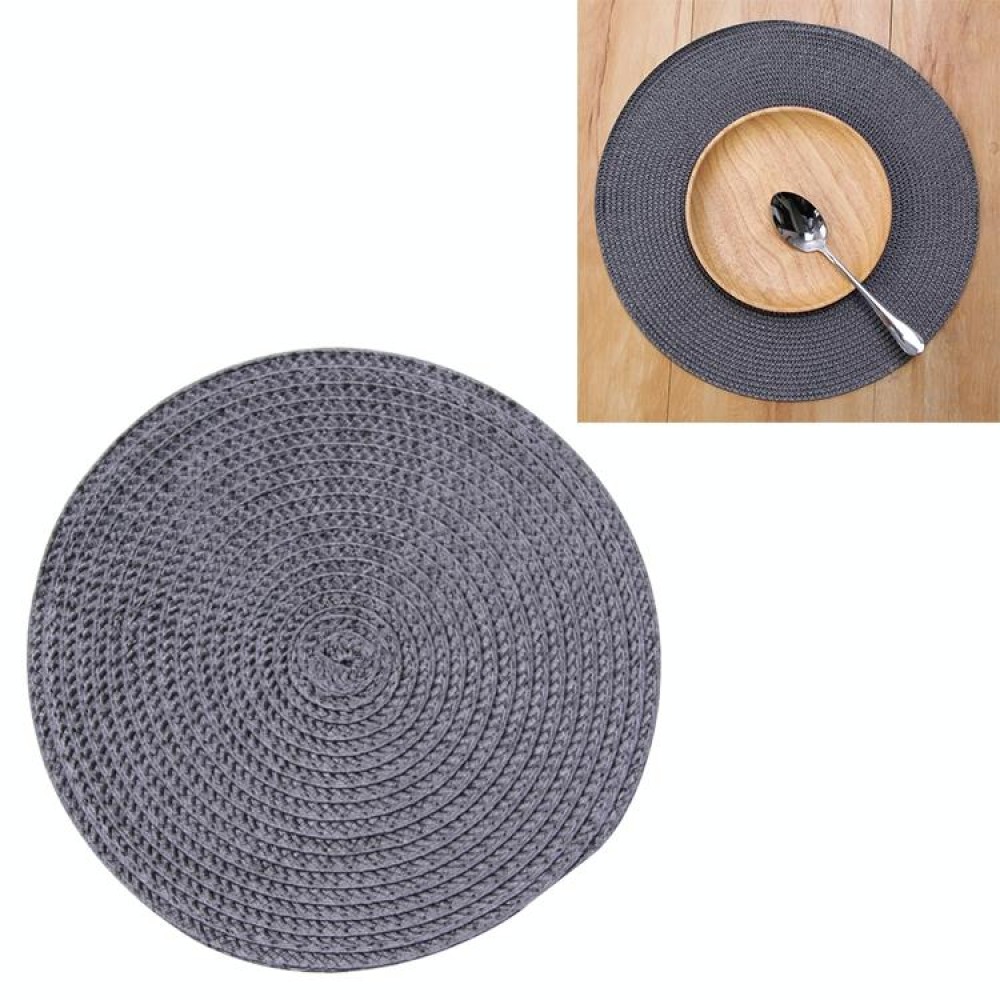 PP Environmentally Friendly Hand-woven Placemat Insulation Mat Decoration, Size:38cm(Dark Gray)
