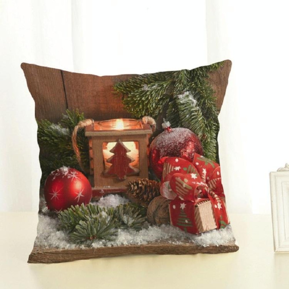Christmas Decoration Cotton and Linen Pillow Office Home Cushion Without Pillow, Size:45x45cm(Red Gift)