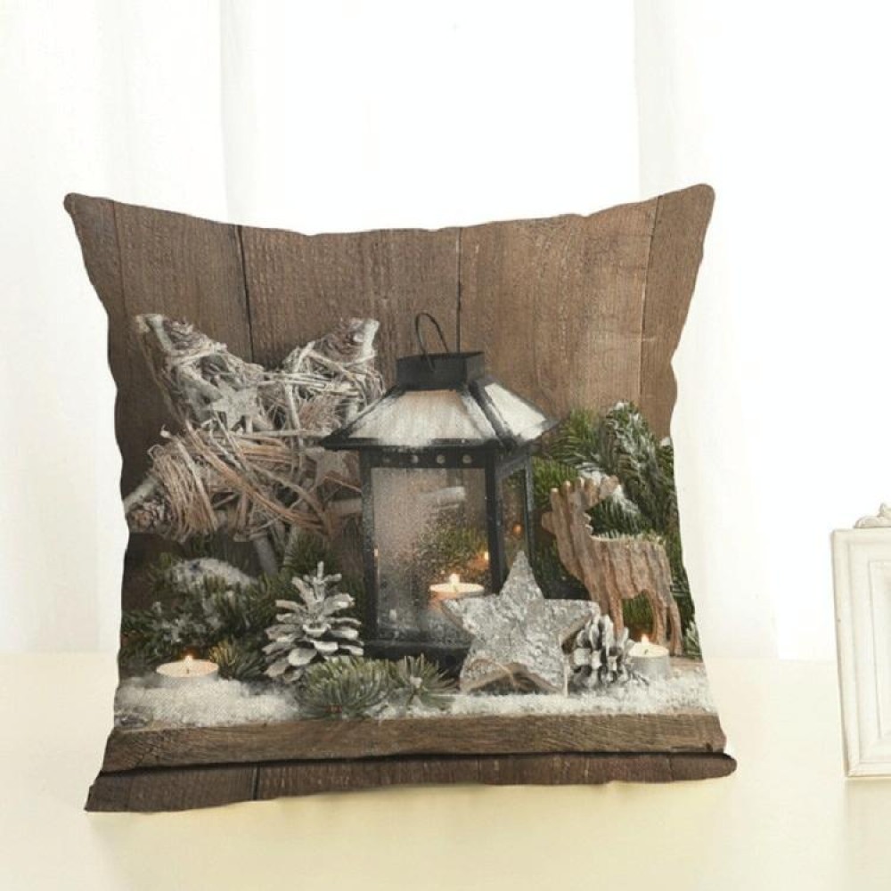 Christmas Decoration Cotton and Linen Pillow Office Home Cushion Without Pillow, Size:45x45cm(Silver Star)