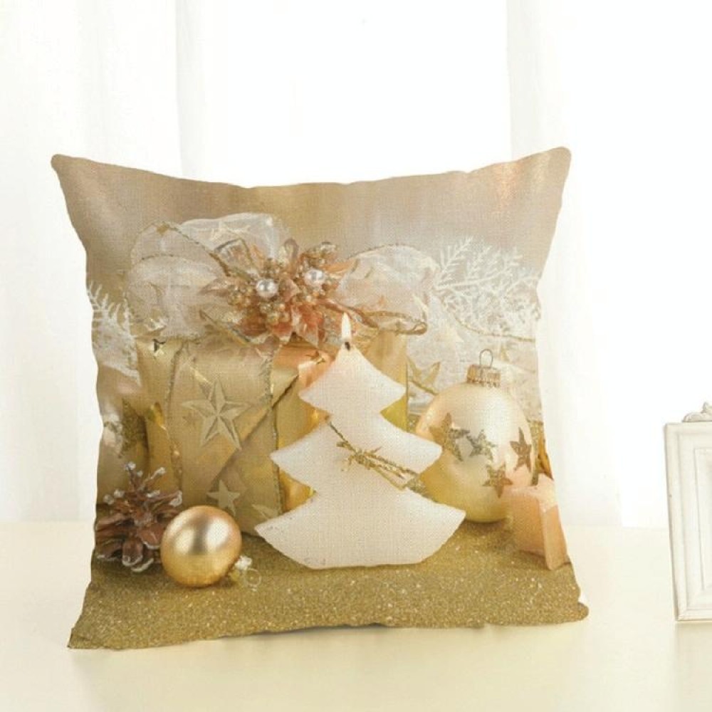 Christmas Decoration Cotton and Linen Pillow Office Home Cushion Without Pillow, Size:45x45cm(White Christmas Tree)