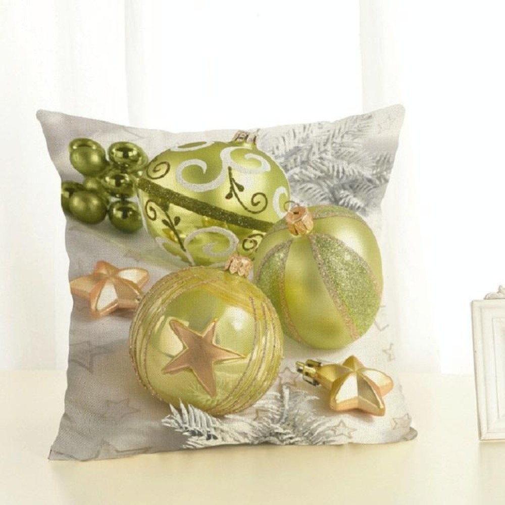 Christmas Decoration Cotton and Linen Pillow Office Home Cushion Without Pillow, Size:45x45cm(Green Christmas)