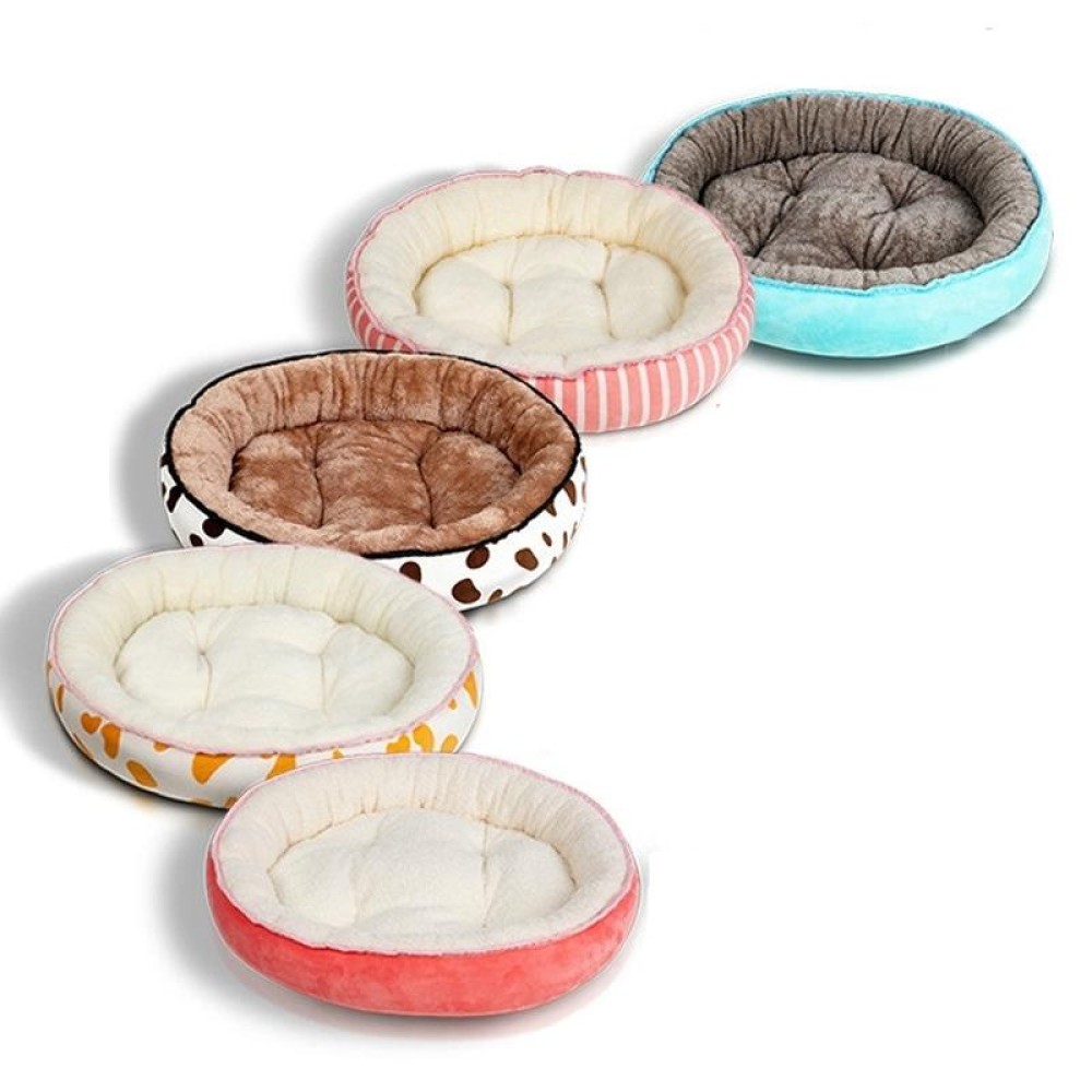 Thickened Autumn and Winter Oval Universal Warm Pet Cat Dog Bed, Size:M(Pink)