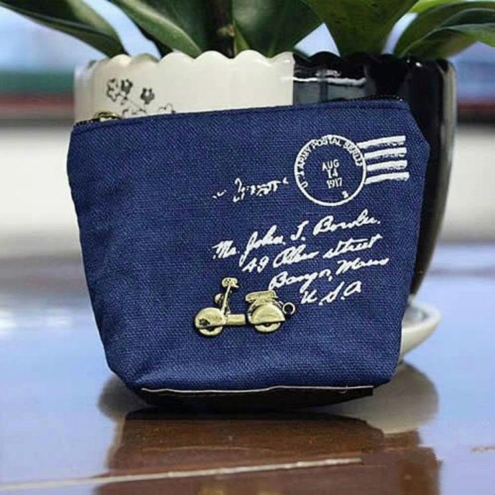 Vintage Mini Coin Purse Pouch Bag Holders Gift Wallets Classic Nostalgic Storage Bag(Blue)
