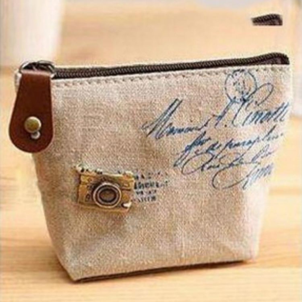 Vintage Mini Coin Purse Pouch Bag Holders Gift Wallets Classic Nostalgic Storage Bag(Beige)
