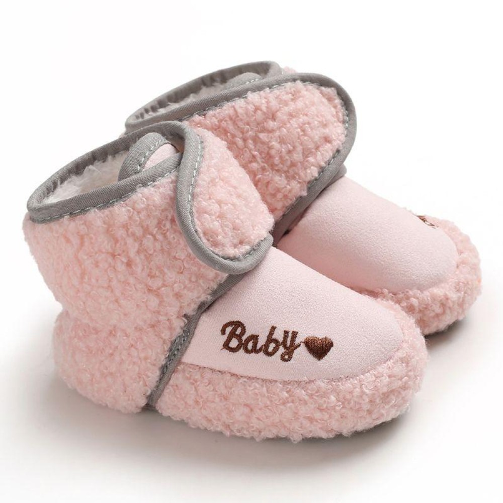 Newborn Baby 0-1 Years Old in Autumn and Winter Keep Warm Soft Bottom Toddler Shoes, Size:Inner Length 11cm(Pink)