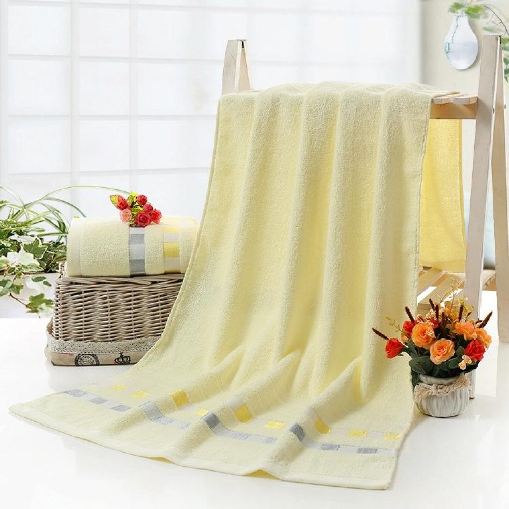 Cotton Plain Square Bath Towel Natural Environmental Protection Embroidered Bath Towel Household Towel(Off White)