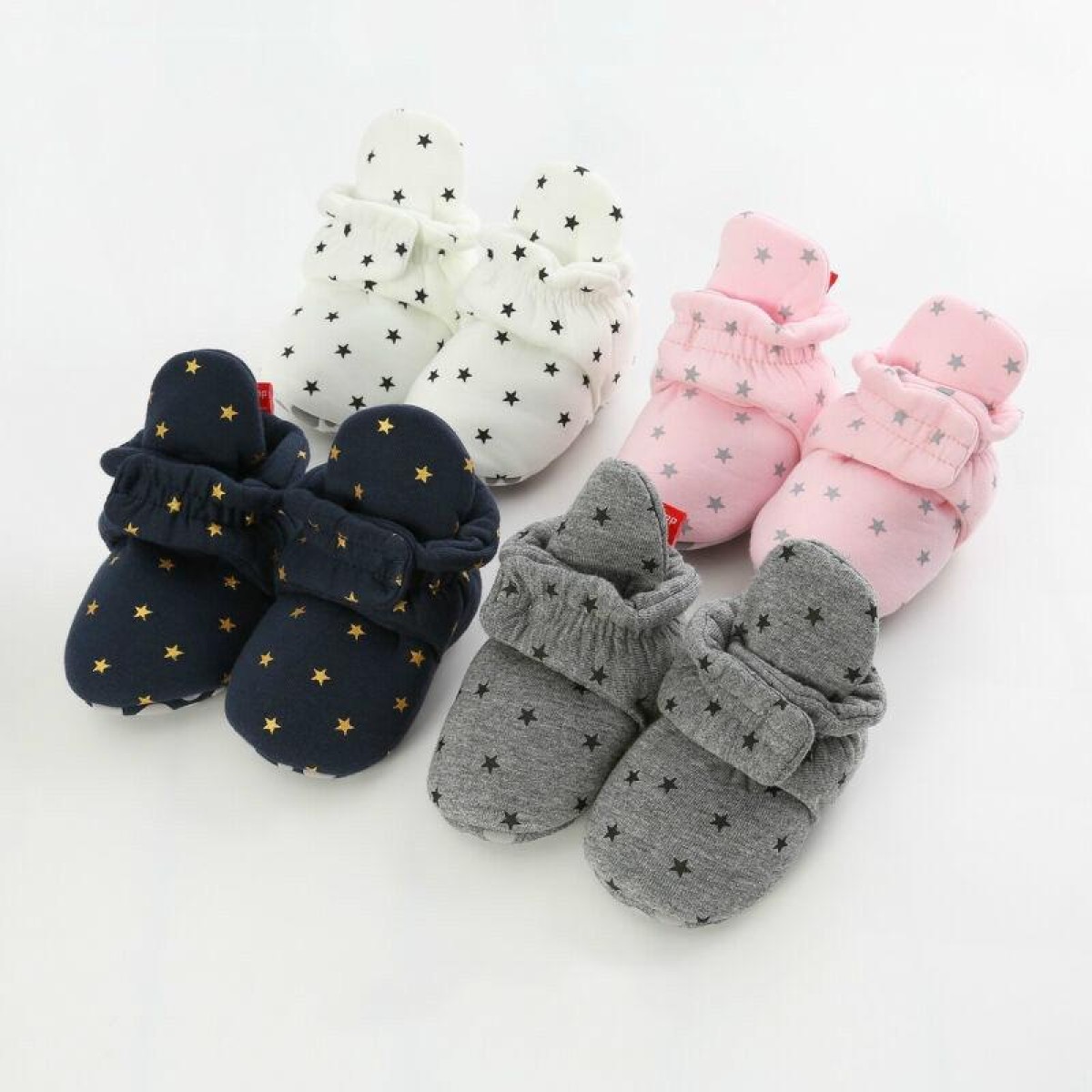 0-1 Year Old Spring and Autumn Knitted Baby Shoes Warm Toddler Cotton Shoes, Size:Inner Length 12cm(Pink Stars)