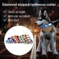 Plaid Pattern Rechargeable LED Glow Light Leads Pet Dog Collar for Small Medium Dogs, Size:L(White)