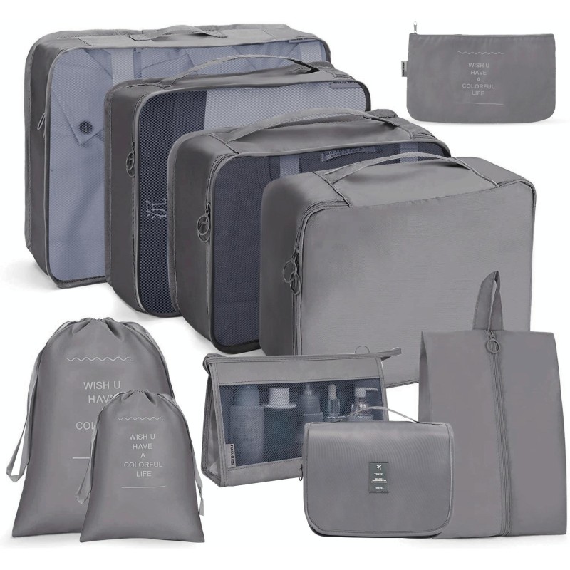10 In 1 Travel Storage Bag Set Folding Storage Bag(Gray)