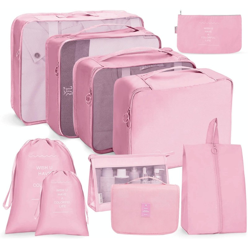 10 In 1 Travel Storage Bag Set Folding Storage Bag(Pink)