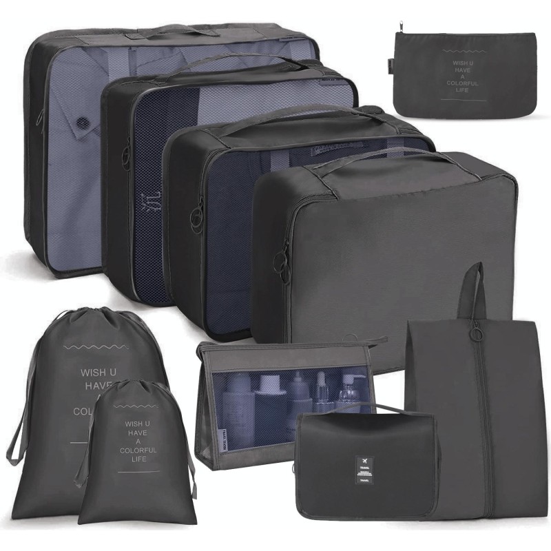 10 In 1 Travel Storage Bag Set Folding Storage Bag( Black)
