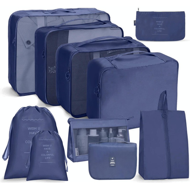 10 In 1 Travel Storage Bag Set Folding Storage Bag(Navy Blue)