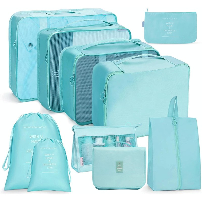 10 In 1 Travel Storage Bag Set Folding Storage Bag(Bright Blue)