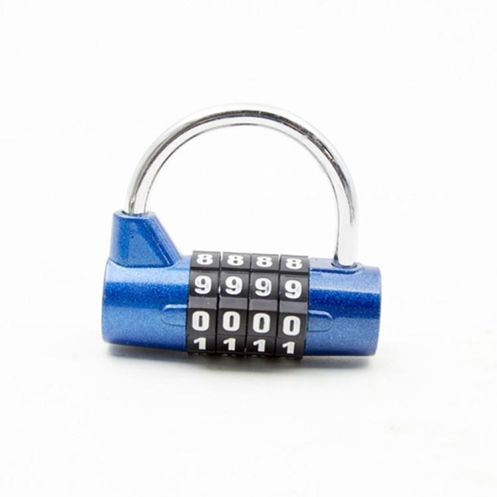 4 Digit Combination Locks Door And Window Padlock U-Shaped Combination Lock for Toolbox(Blue)