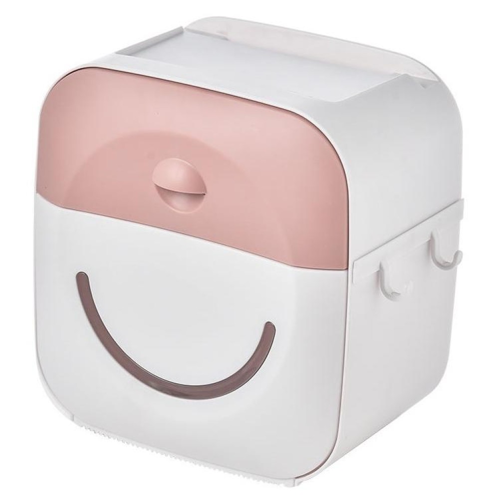 Multifunctional Bathroom Punch-free Tissue Box Creative Rack(Pink)