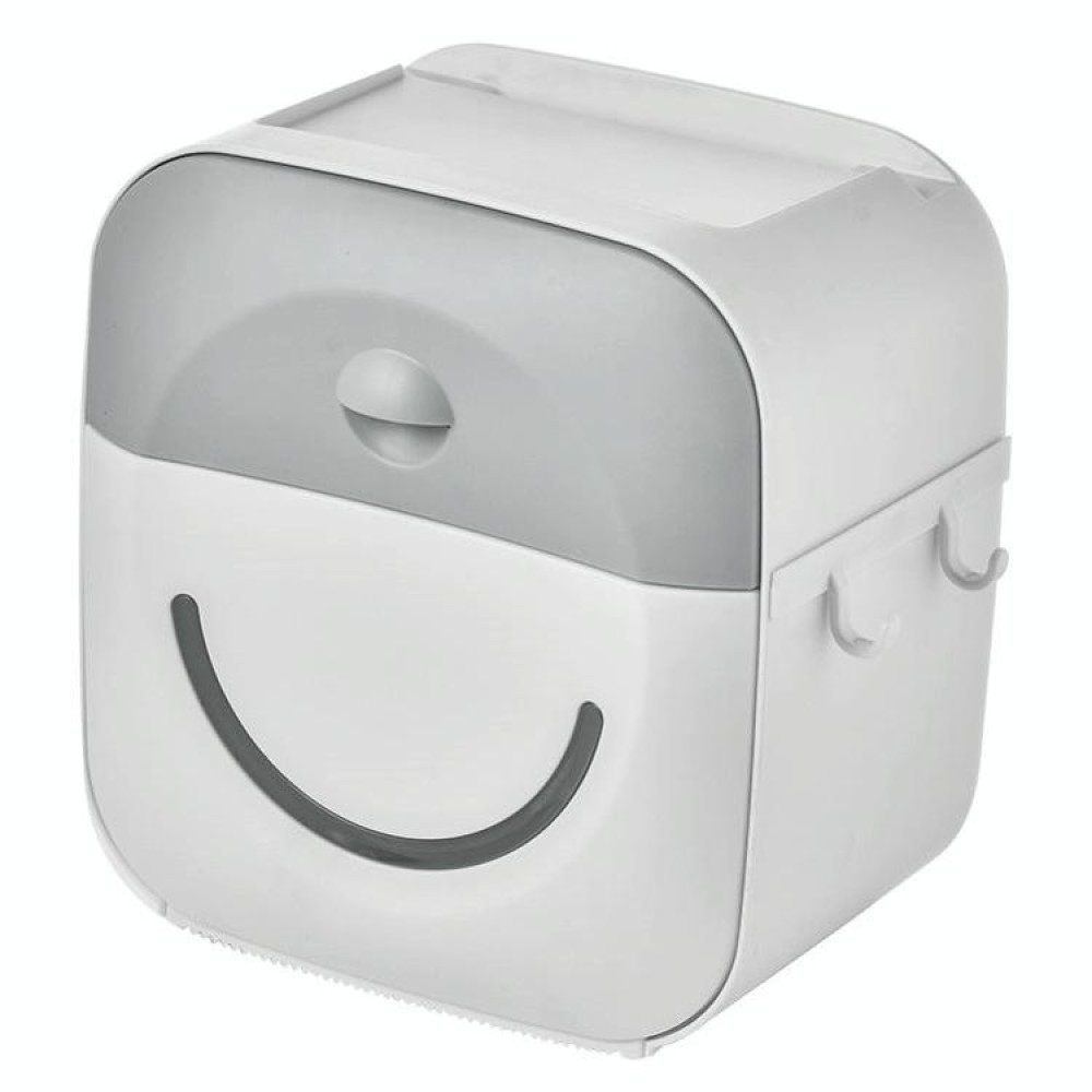 Multifunctional Bathroom Punch-free Tissue Box Creative Rack(Gray)