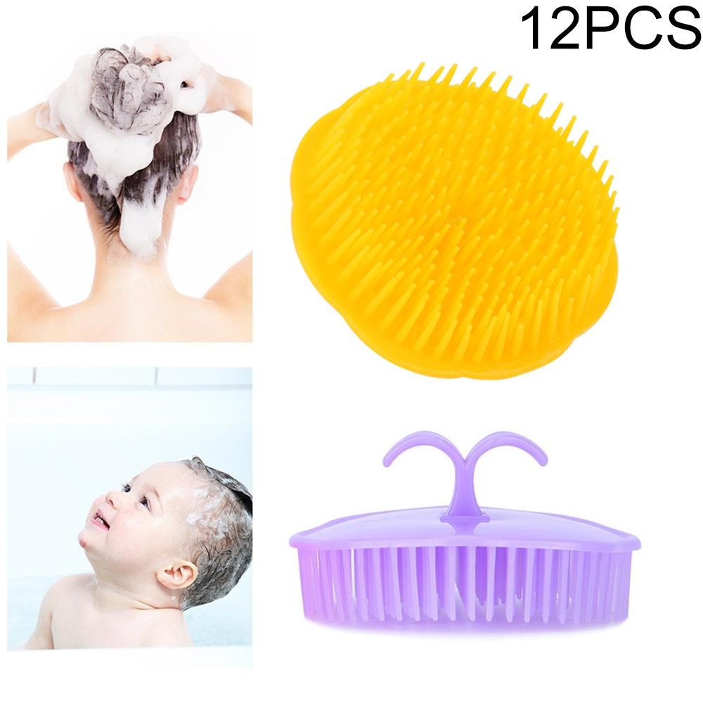12 PCS Shampoo Brush Adult Scalp Massage Brush Soft Glue Bathroom Shampoo Comb，Random Color Delivery
