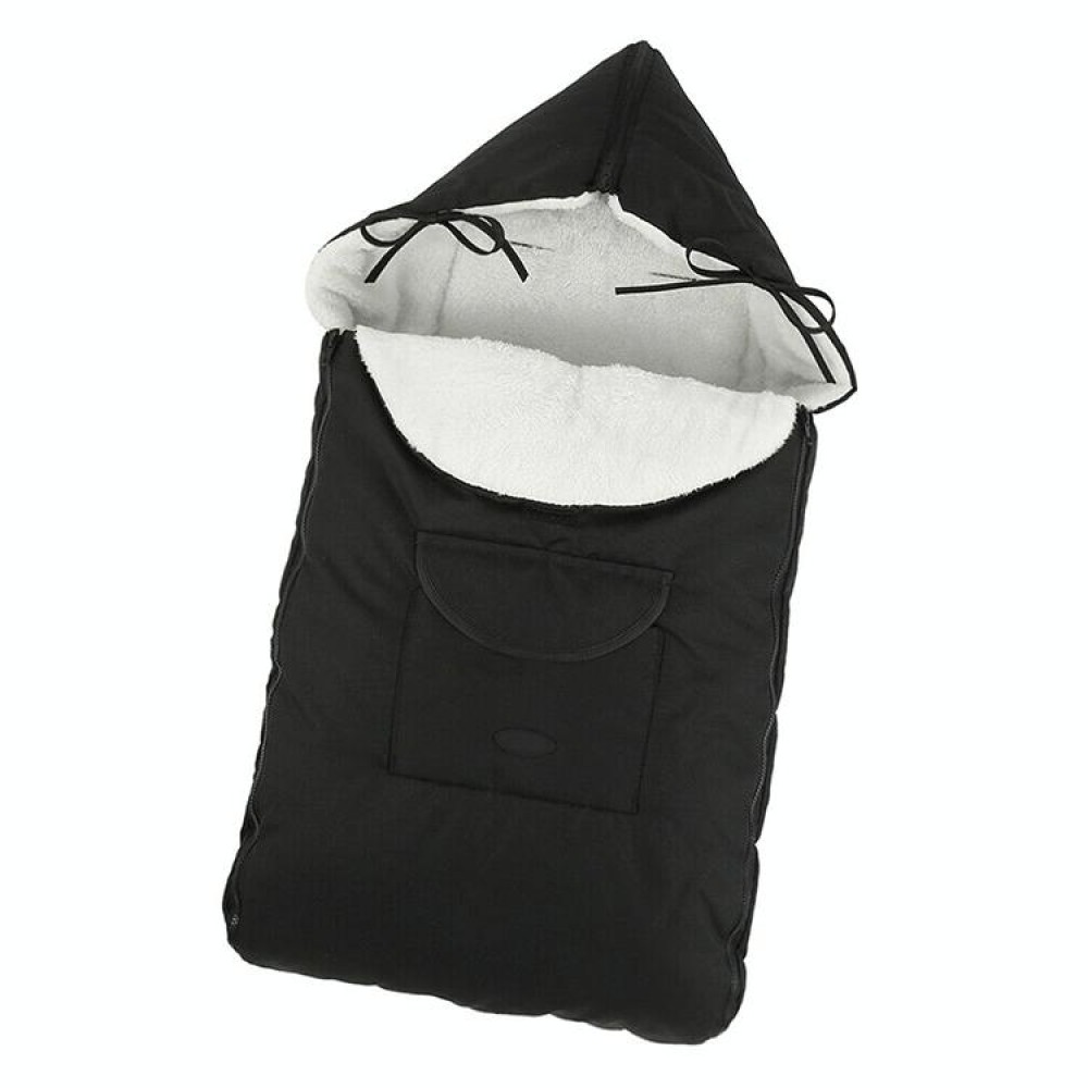 Baby Stroller Sleeping Bag Autumn and Winter Windproof Warm Foot Cover Baby Stroller(Linen Black Sleeping Bag)