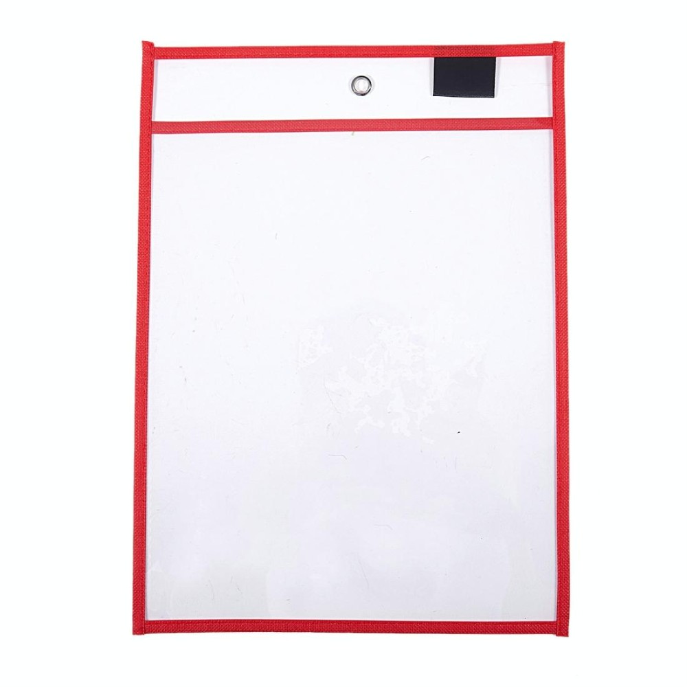 Erasable Hanging PVC A4 Transparent Sewing Red Document Dry Erase Bag, Size:21x30cm(Red)