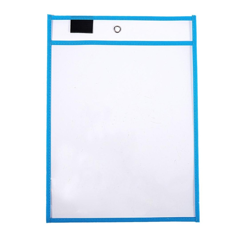 Erasable Hanging PVC A4 Transparent Sewing Red Document Dry Erase Bag, Size:21x30cm(Blue)
