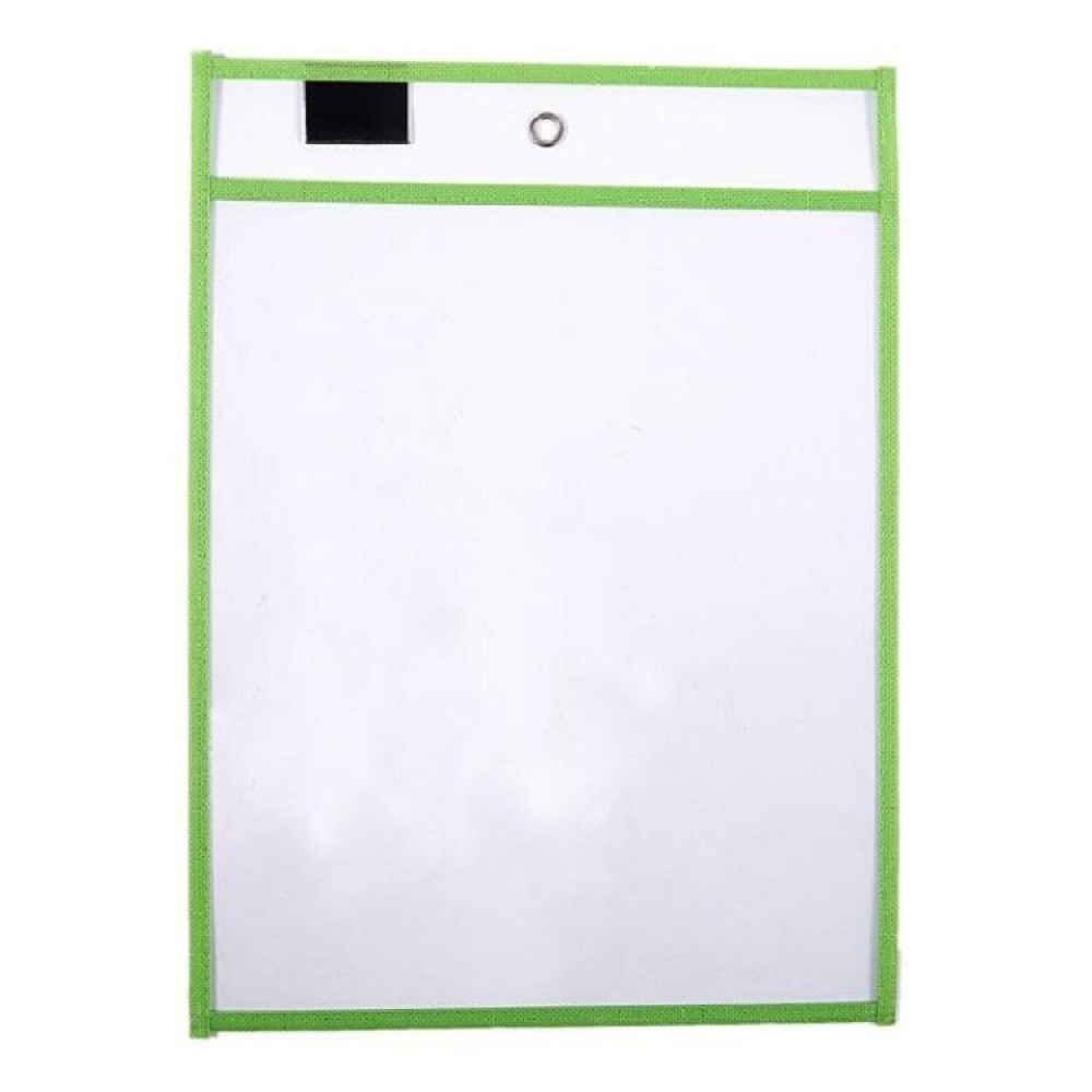 Erasable Hanging PVC A4 Transparent Sewing Red Document Dry Erase Bag, Size:21x30cm(Green)