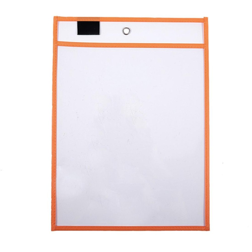 Erasable Hanging PVC A4 Transparent Sewing Red Document Dry Erase Bag, Size:21x30cm(Orange)